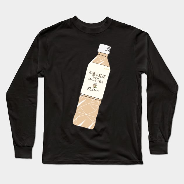 Milk Tea Soft Drink Long Sleeve T-Shirt by PeachPantone